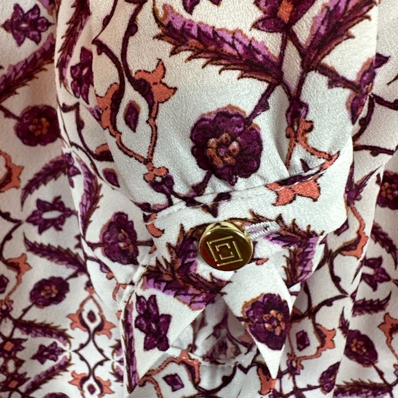 Liz Claiborne Women’s Multicolor Floral Print Ruffle Blouse Shirt Top S - Picture 5 of 8